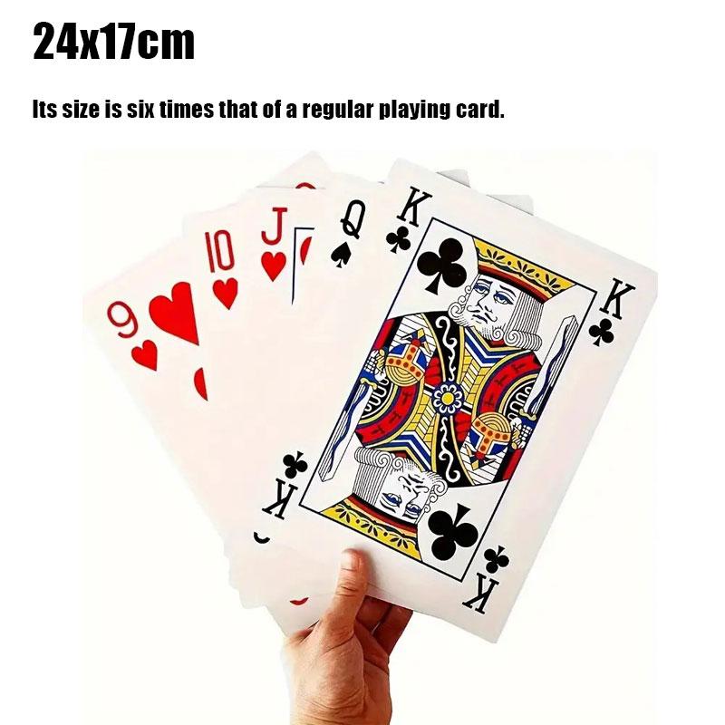 

Giant Playing Card Deck - 12.5X9cm-28x20cm Large Oversized Cards - Super Big Game Theme Full Deck - For Kids, Adults, Casino Party Decorations 24x17cm