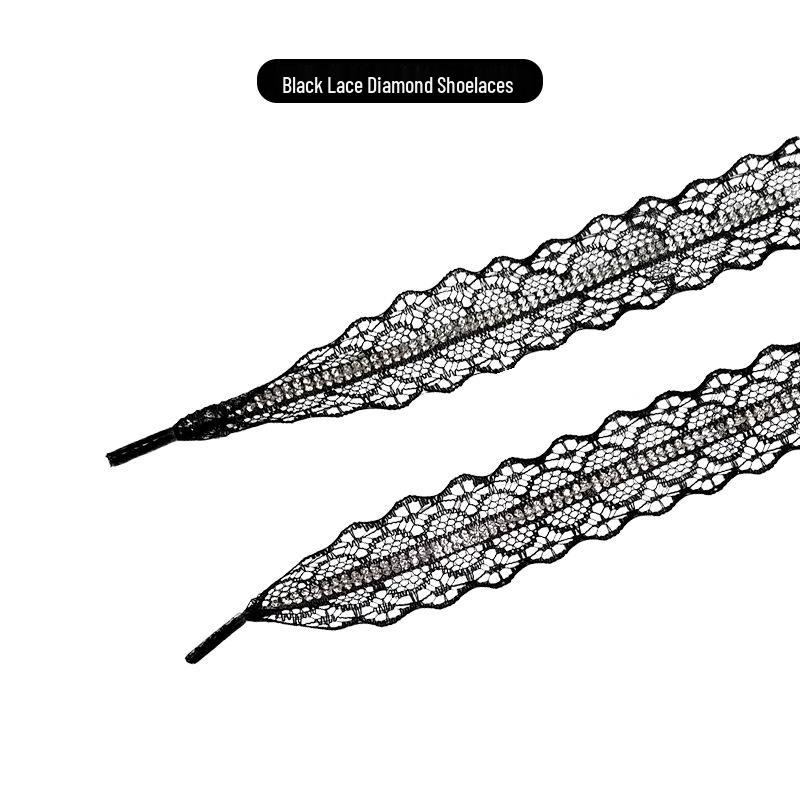 Elastic Lace Ribbon Shoelaces for Ballet Flats and German Trainers, Black & White Silk Cord, 1 Pair