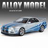 1:18 GTR SKYLINE ONE Toys Sports Cars Alloy Diecast Model Wheel Steering Miniature Vehicles Doors Opened Car for Child Gifts
