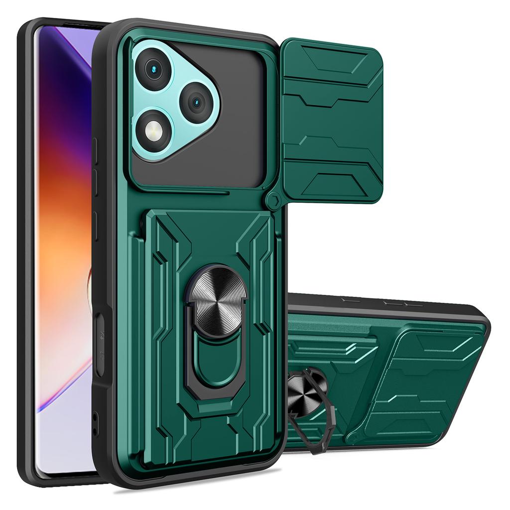 For Honor 400 Lite 5G Case PC+TPU Kickstand Phone Back Cover with Camera Slider