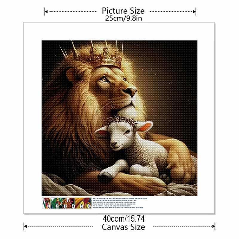 New Arrival 5D DIY Full Circle Diamond Painting "Lion" Embroidery Cross Stitch Home Decor Gift
