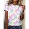 Summer Colorful Floral Flower T-Shirts 3D Print Women's O-Neck Short Sleeve T Shirt Harajuku Top Y2k Casual Tees Female Clothing