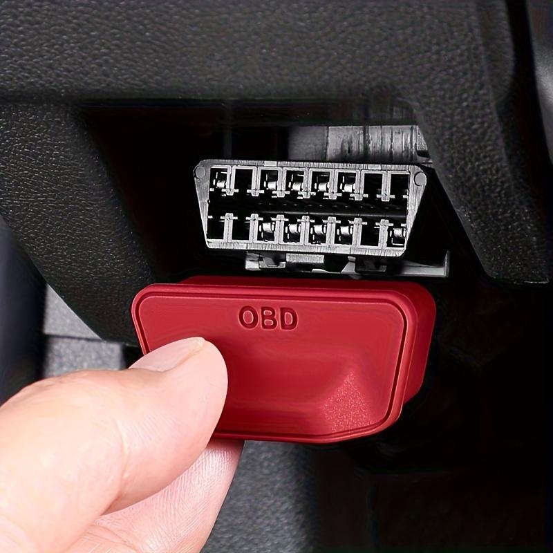 Housse anti-poussière pour port OBD de voiture en silicone avec poignée Manchon de protection Verrou de port OBD Capuchons Imperméable Anti-poussière Accessoires de voiture