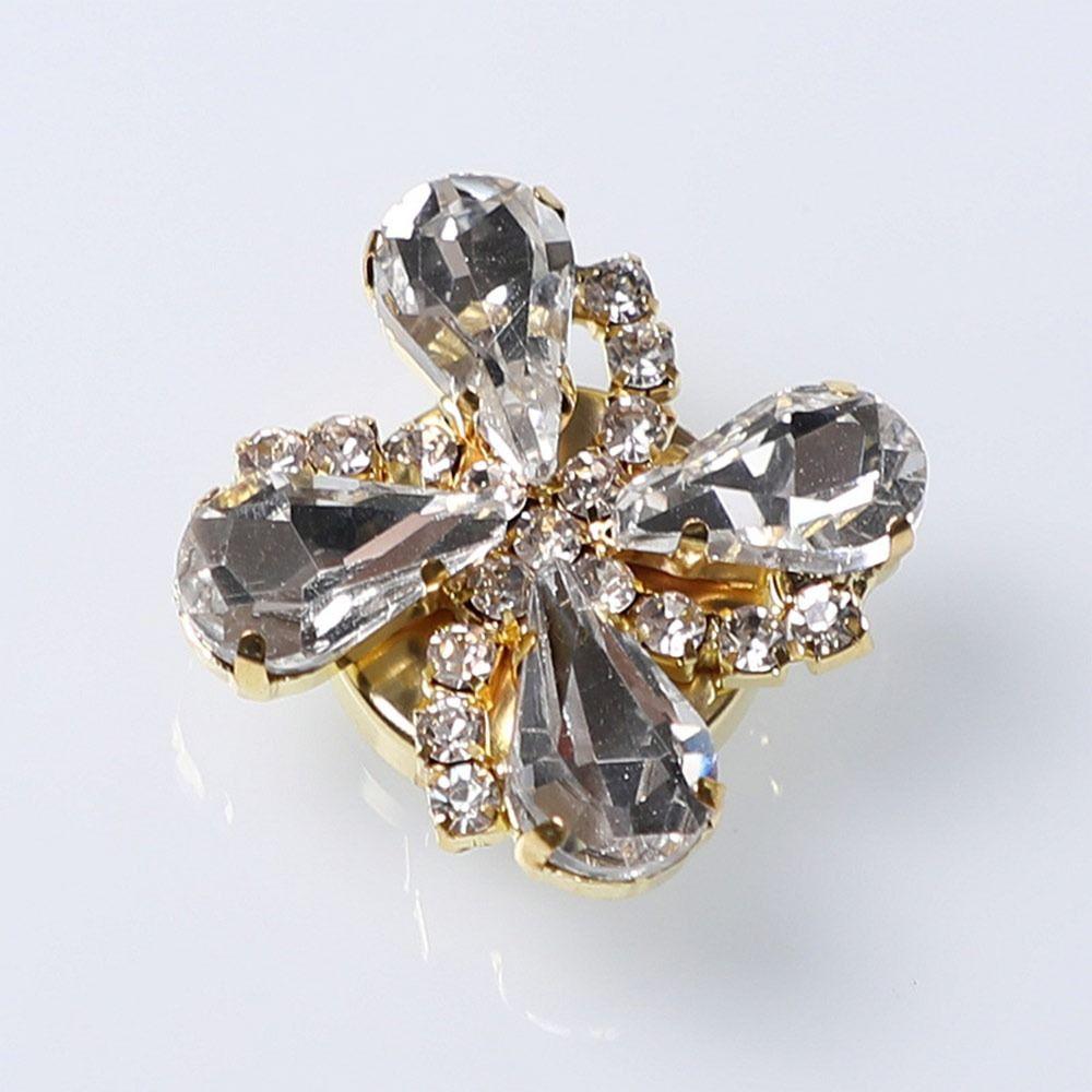 DIY Accessories Rhinestone Button Cover Detachable Clip-On Button  for Shirt Tuxedo Accessories