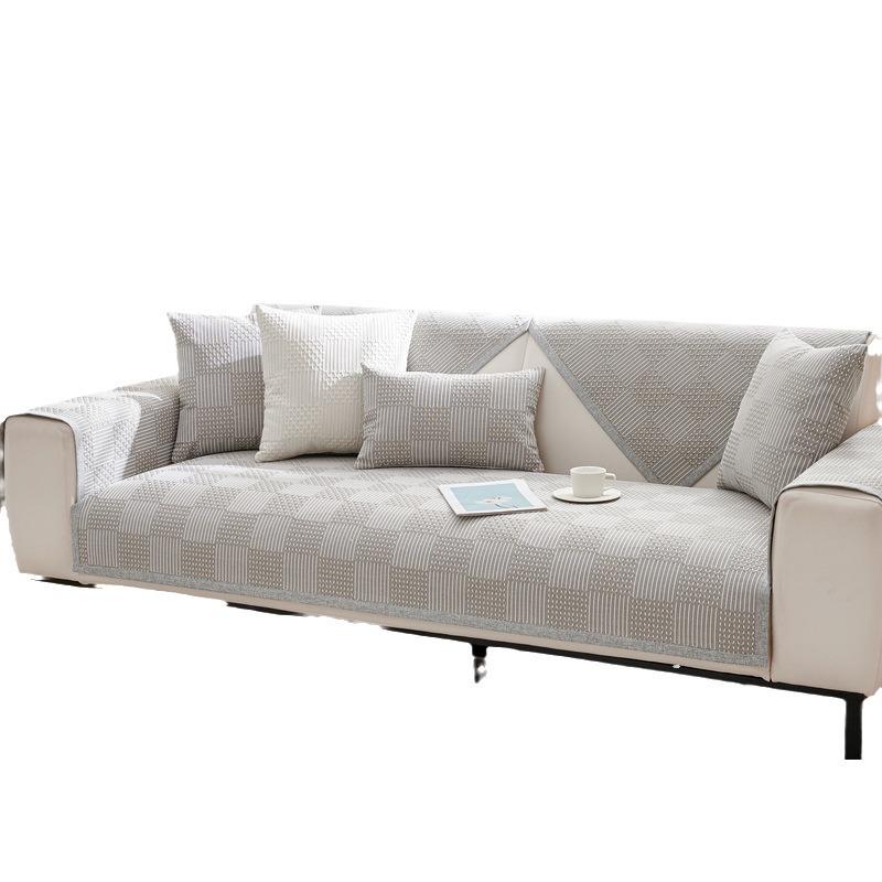 Cotton and Linen Sofa Cushion Four Seasons Universal Light Luxury High Sense Sofa Cover Non-Slip Cushion Cover Cloth