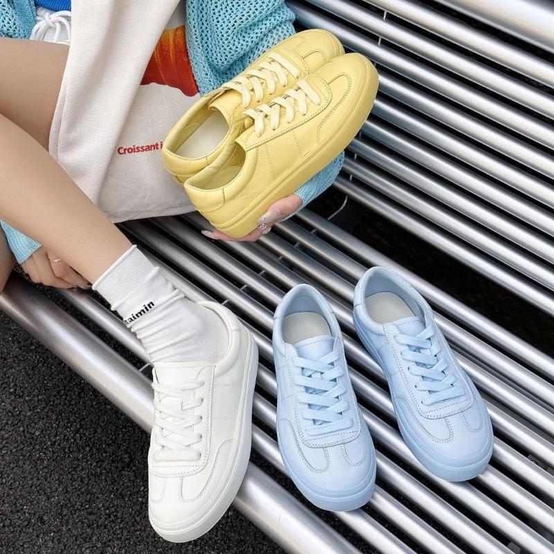 The First Layer of Cowhide Minimalist Leather White Summer Comfortable Breathable Casual Shoes Women's Shoes Flat Baseplate Shoes