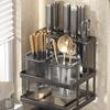 Mildew-Proof Kitchen Storage Rack Carbon Steel Cutlery Organizer Drain Rack  Countertop Storage