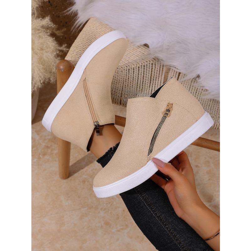 Side Zipper Platform Boots 2025 Winter New Plus Size Round Toe Ankle Boots for Women