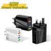Dual Type-C & Triple USB Multi-Port Charger QC3.0 + PD, 65W Fast Charger for Mobile Phone.