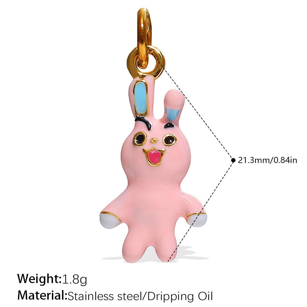 Dripping Monkey Rabbit Dog Pendant Diy With Pendant Accessories Stainless Steel Gold Plated Pendant Female