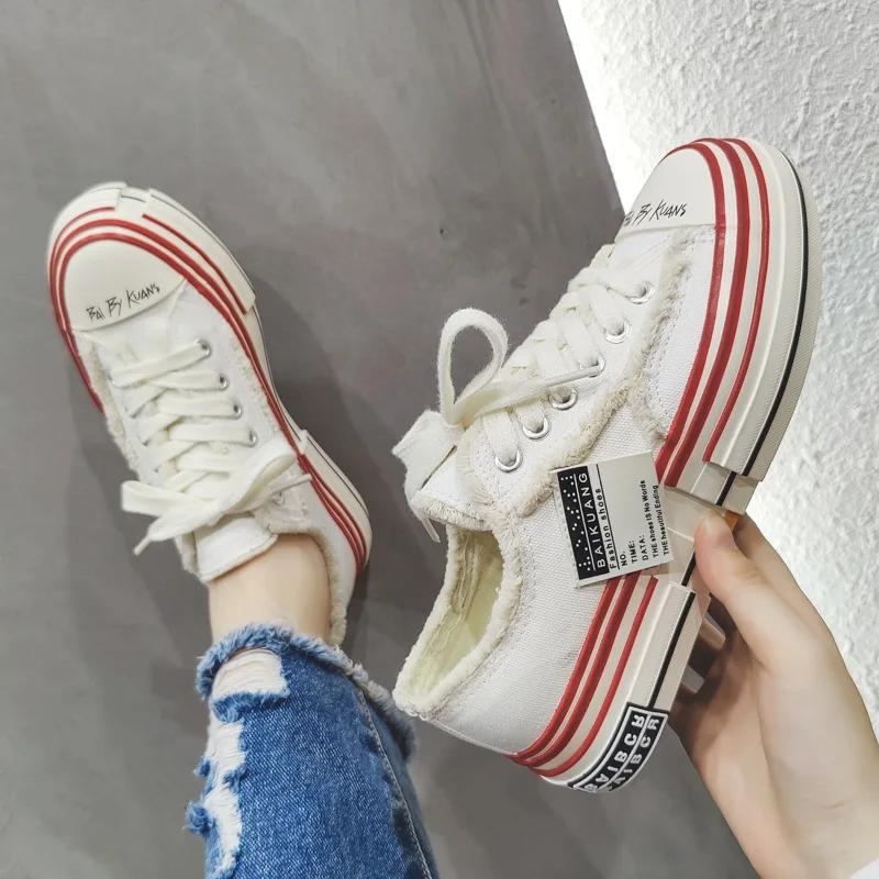 Fashion Men Vulcanized Shoe Thick Soles Increased Low Top Couple Shoe Canvas Shoe for Men Sneakers Tenis Masculino Zapatillas