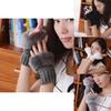 Winter Warm Gloves For Women With Knit Fabric And Half Finger Design