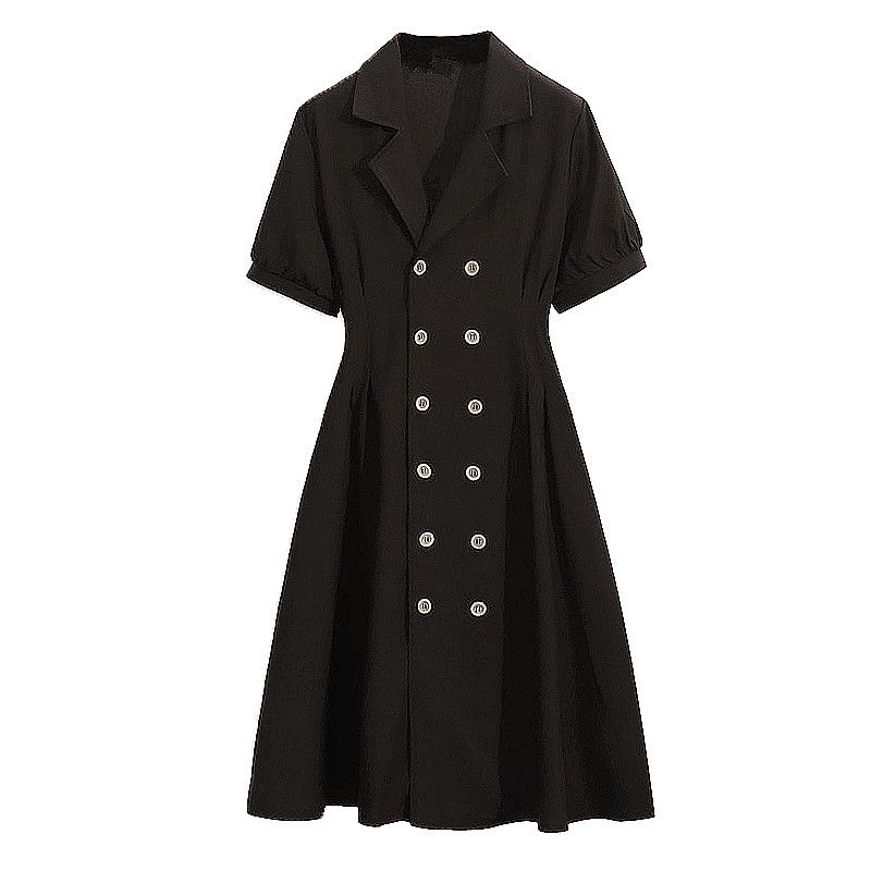 

Amazon Retro Waist-Controlled Dress Oversize Women s Clothing Black 1 4XL