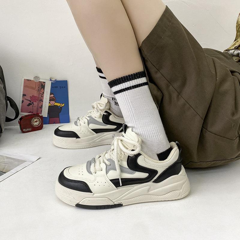 Retro Little White Shoes Children's Spring and Autumn New Ins Trendy Thick-soled Leather Surface Versatile Casual Board Shoes