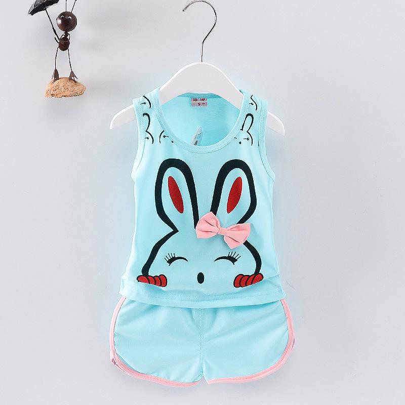 Korean-Style Summer Floral Vest & Shorts Set for Girls (0-4 Years)