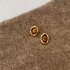 Elegant Retro Tiger Eye Metal Stud Earrings for Women - Versatile and High-End Jewelry