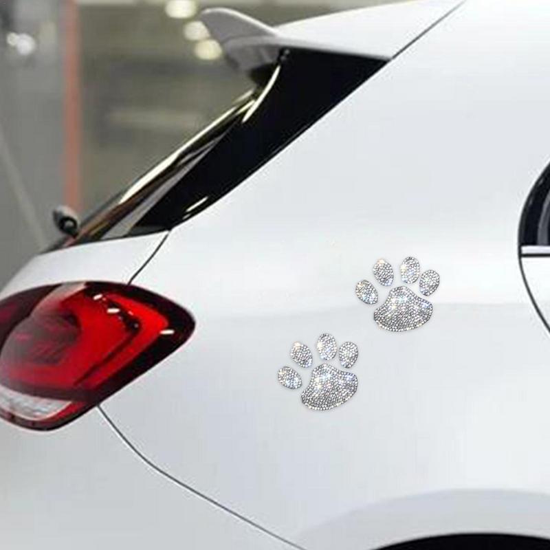 Moda Araba Dekorasyon Çıkartmaları Bling Rhinestone Paw Çıkartmaları Köpek Paw Baskı Araba Çıkartmaları Araba Tampon Penceresi Dizüstü Bilgisayarlar