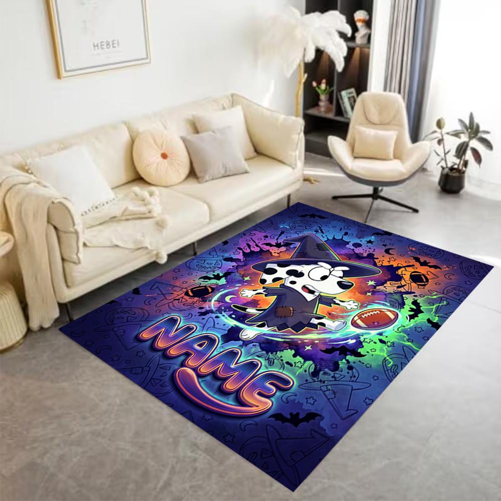 Halloween Costume Party Customize Your Name Carpet Suitable for Foyer Playrooms Kitchen Entryway Anti-slip Rug Decorate Offices Gift for Festivals