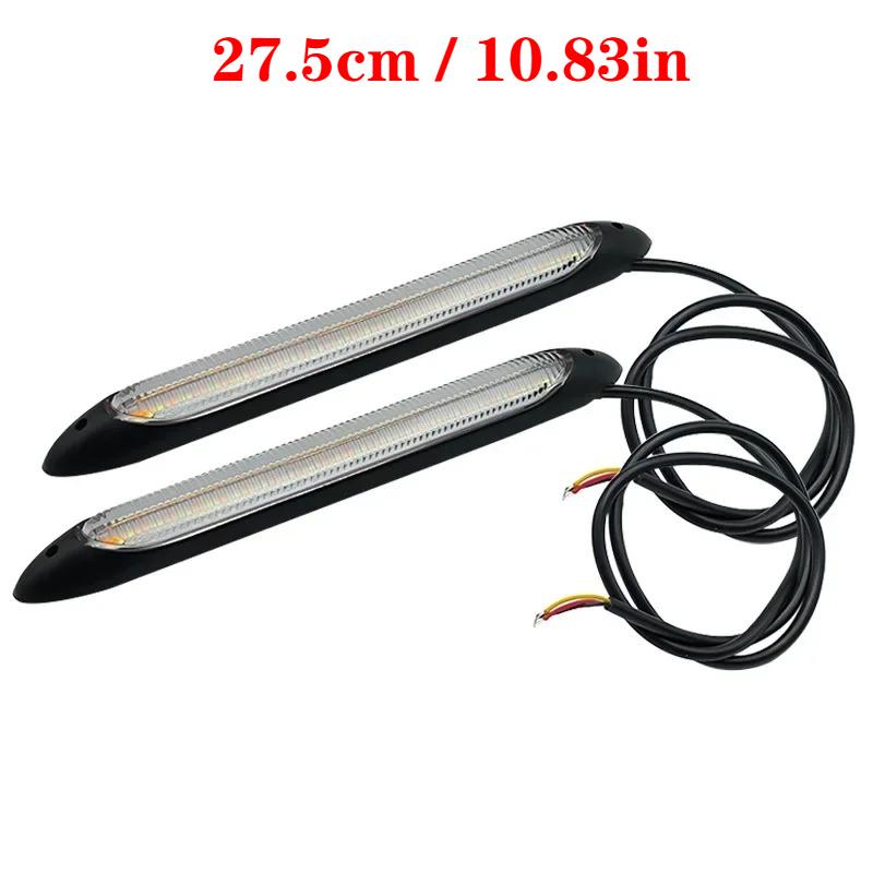 Waterproof LED Daytime Running Lights (DRL) – Universal 12V Auto Headlight with Sequential Turn Signal & Yellow Flow