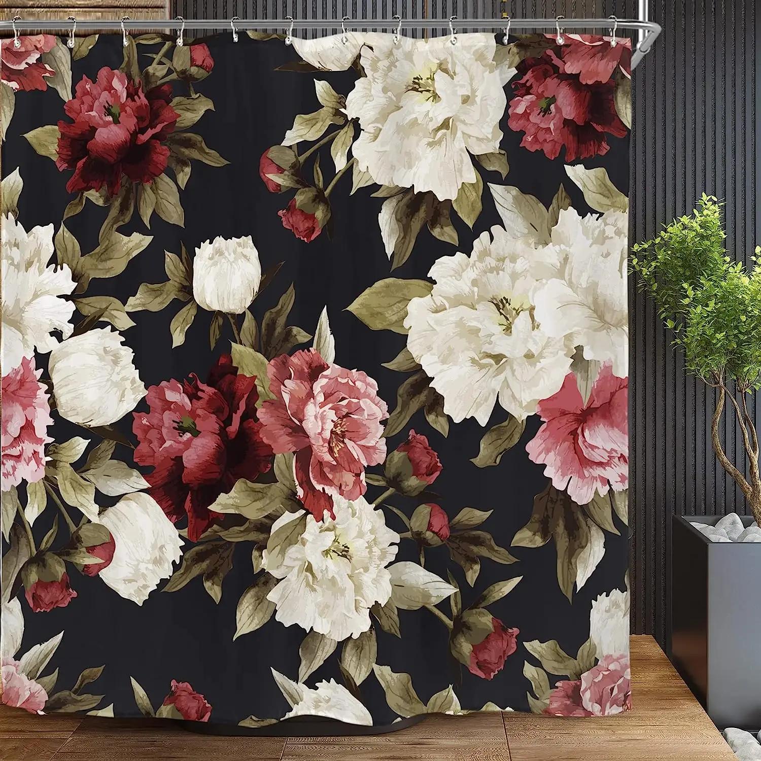 

Shower Curtain With Flower, Farm Fall Teal Raleigh Bird Colorful Flowers Interesting Animal Watercolor Shower Curtain Bathroom 120x180cm-47x70in