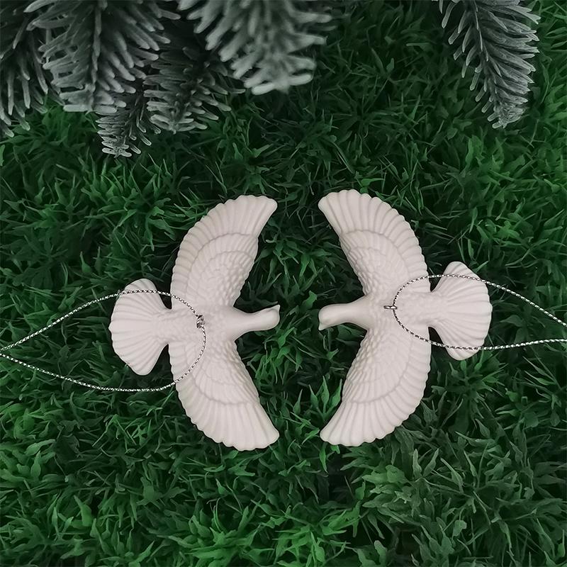 2Pcs Little White Dove Christmas Tree Decoration White Small Wings Creative Cute Pastoral Style Versatile DIY Pendant