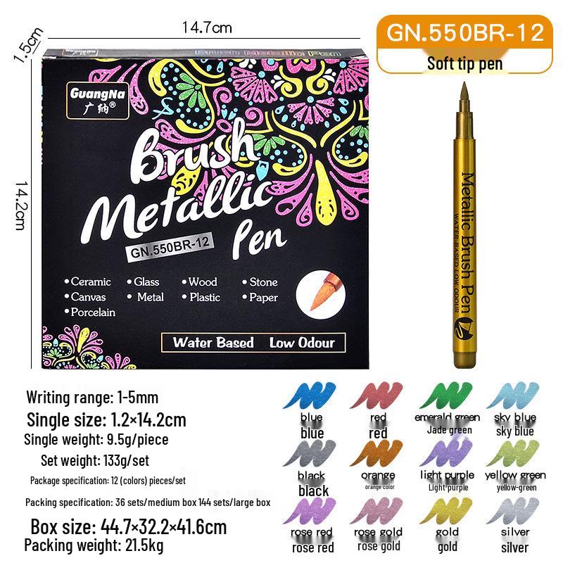 Metallic Color Craft & Graffiti Soft Tip Pen - 550B Signature & Sealing Wax DIY Marker