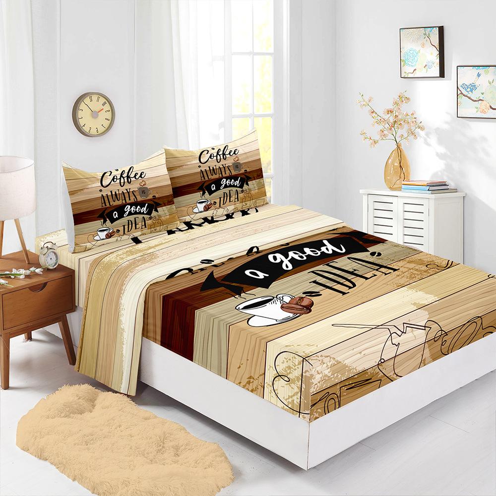 

Комплект матраса из четырех частей 3D цифровая печать Защитный чехол для матраса Матрас с ретро-линиями (90cm * 190cm * 40cm) Pillowcase * 1