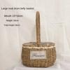 Easy To Carry Retro Handheld Flower Basket Straw Weave Flower Basket High Quality Home Decoration