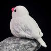 Lilizzhoumax White Java Sparrow Plush Realistic Bird Stuffed Realistic Albino Bird Stuffed Cute Soft and Fluffy Plush Toy for Kids Baby Home Decor