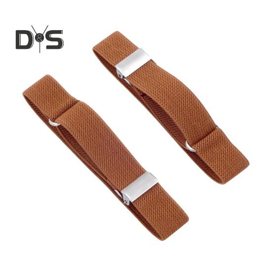 1 Pair Unisex Armband Adjustable Faux Leather 2CM Width Solid Color Elastic Shirt Sleeve Holder Arm Cuffs Bands Party Wedding Clothing Accessories
