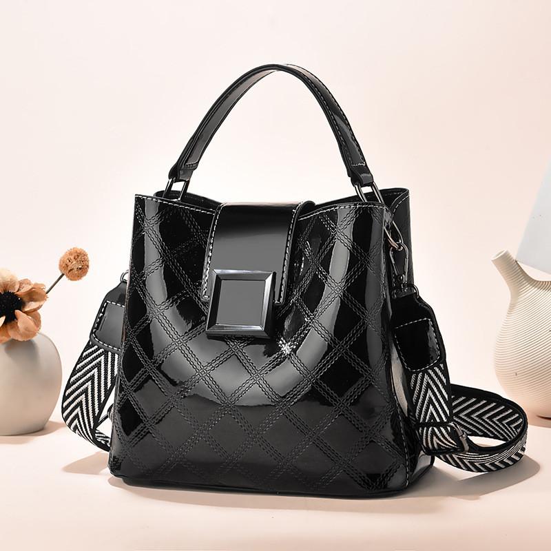 Стильная женская сумка через плечо большой вместимости с простеганным узором, шикарная сумка-ведро из ПУ Style One