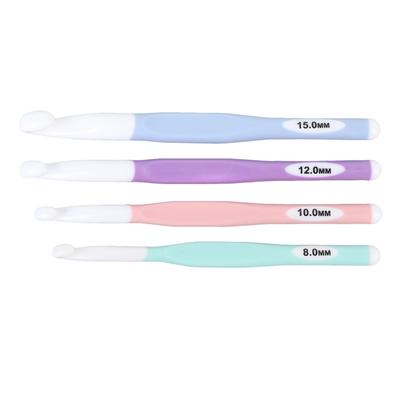 4 Stk. Häkelnadel-Set 8mm 10mm 12mm 15mm ABS TPR Ergonomischer Griff Häkelnadeln für Teppich