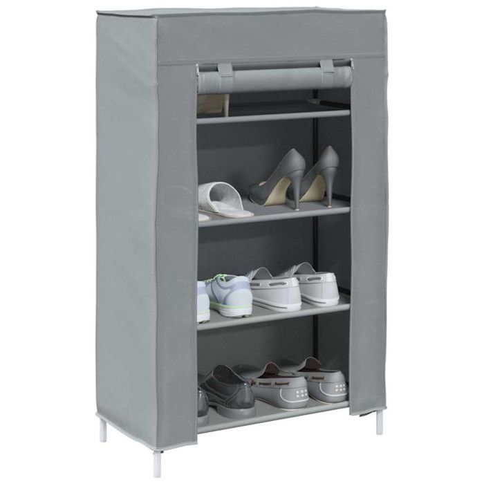 Meuble à chaussures gris 60,5x30x97 cm tissu non tissé