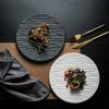 Creative Black Stone Grain Flat Plate Western Tableware Ceramic Round Steak Pasta Plate Kitchen Utensils Fine Cooking Dishes New