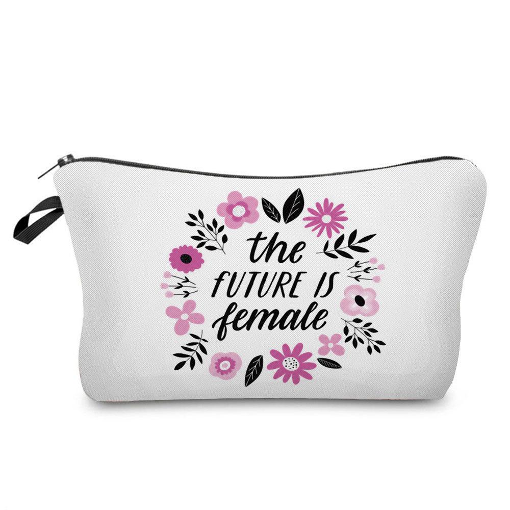 Women Flower Print Cosmetic Bag Toiletries Organize Travel Storage Case 6778