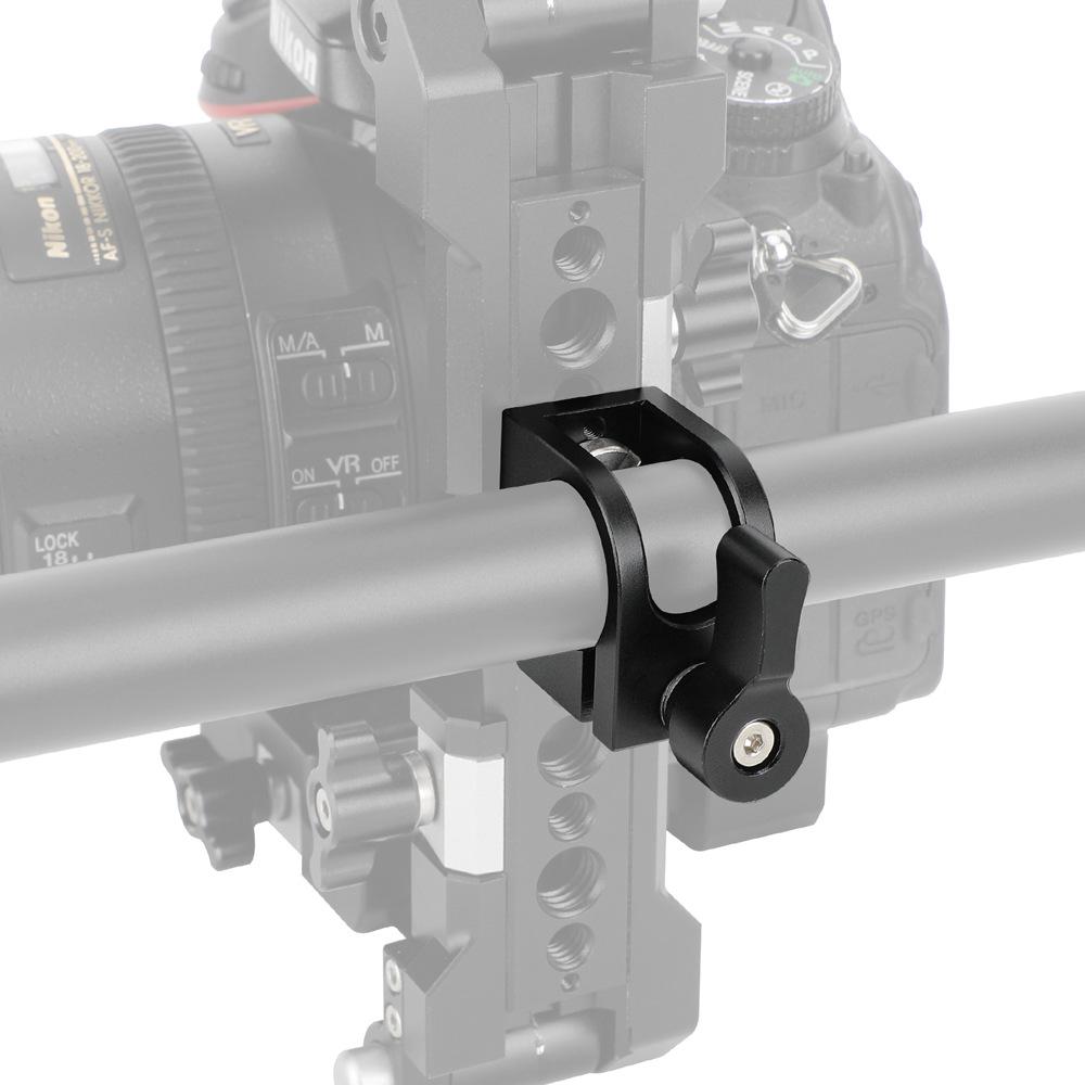HDRIG 19MM Klemme mit Einzelbohrung und 3/8 Arri Lokalisierungsaufnahme, Universalklemme für 19MM Rundstange.