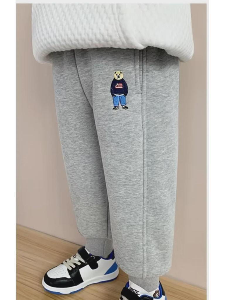 Boys' Thickened Velvet Fleece Sweatpants - Autumn/Winter Sports Pants