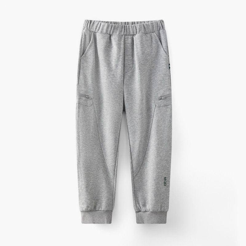 Mqd Children s Clothing Boys Loose Sports Pants Spring and Autumn Style Kids Casual Pants Knitted Pants Girls Light hemp Gray 160