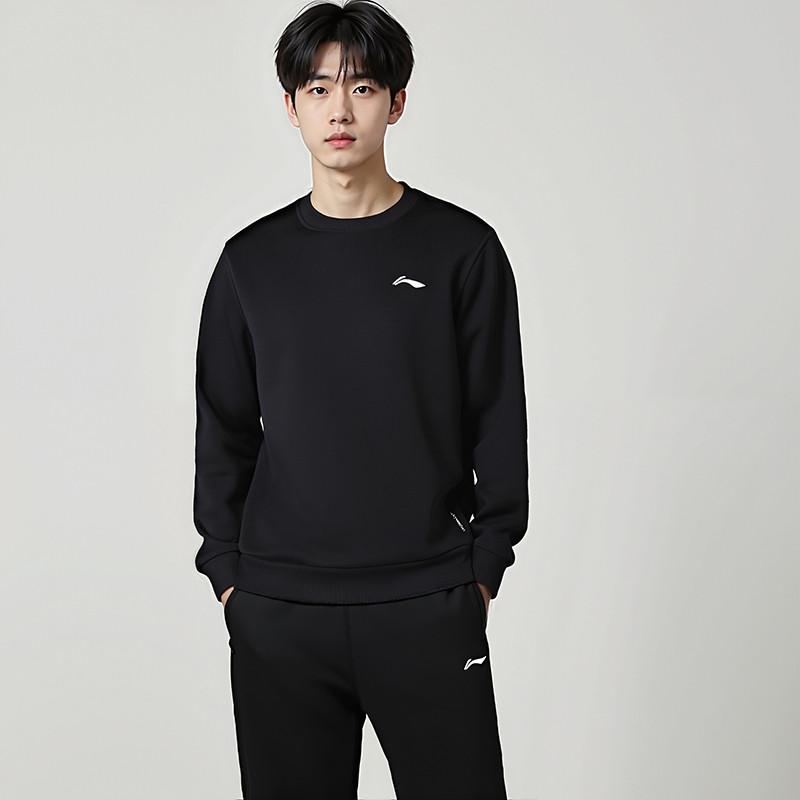 Li-Ning Casual Fashion Logo Loose Round Neck Sweatshirt Men tops AWDTE55-2