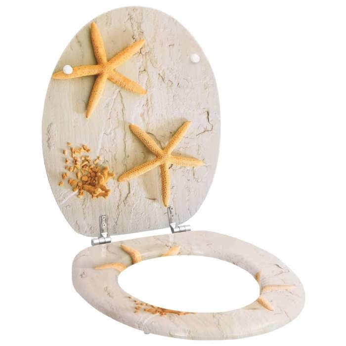 VidaXL Siège de toilette avec Couvercle MDF Étoile de mer 140805
