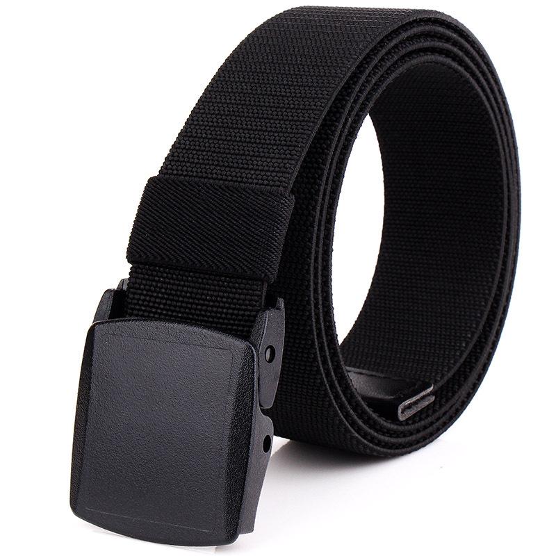 New Men'S Commuting Belt With Automatic Buckle Nylon Waistband, Outdoor Leisure Versatile Double-Layer Thick Belt