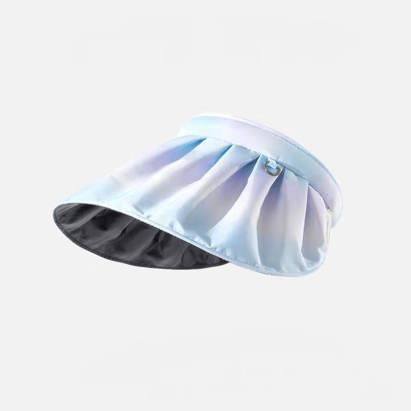 New Gradient Color Shell Hat Women's Summer Uv Protection Black Glue Headband Sun Hat Fashion Open Top Visor
