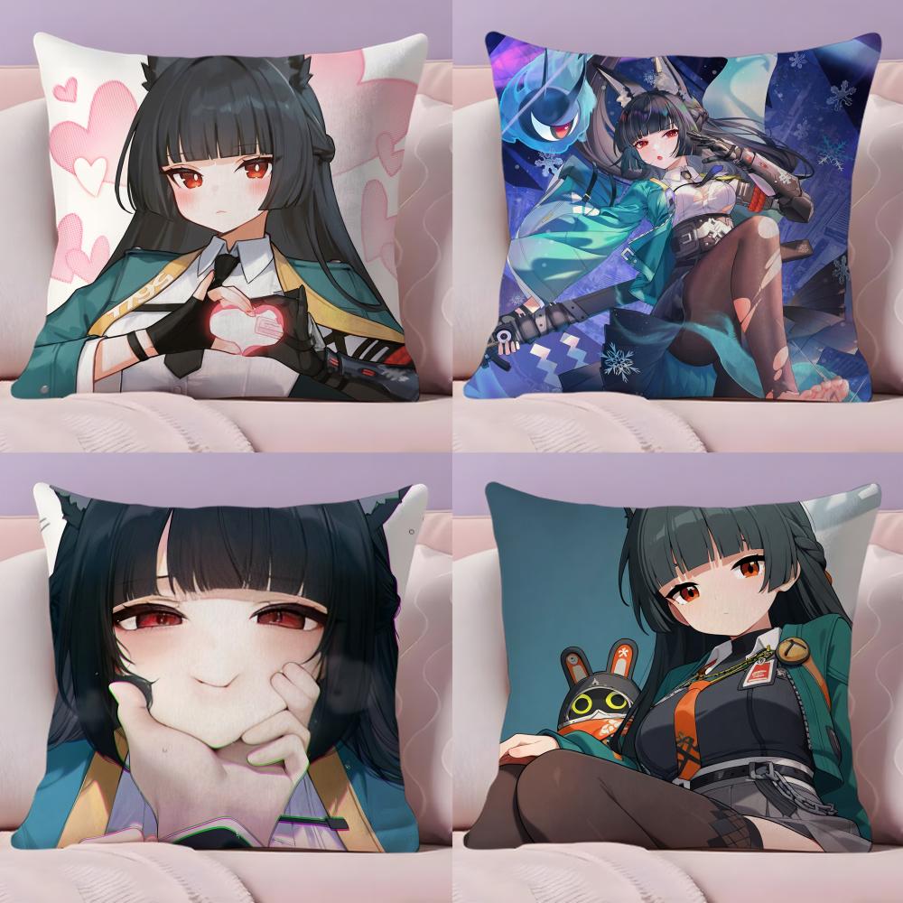 Hoshimi Miyabi Z-Zone Z-Zero Cushion Cover Plush Fabric Soft Double-Sided Printed Sofa Warm Winter Home Gift Pillow Cover