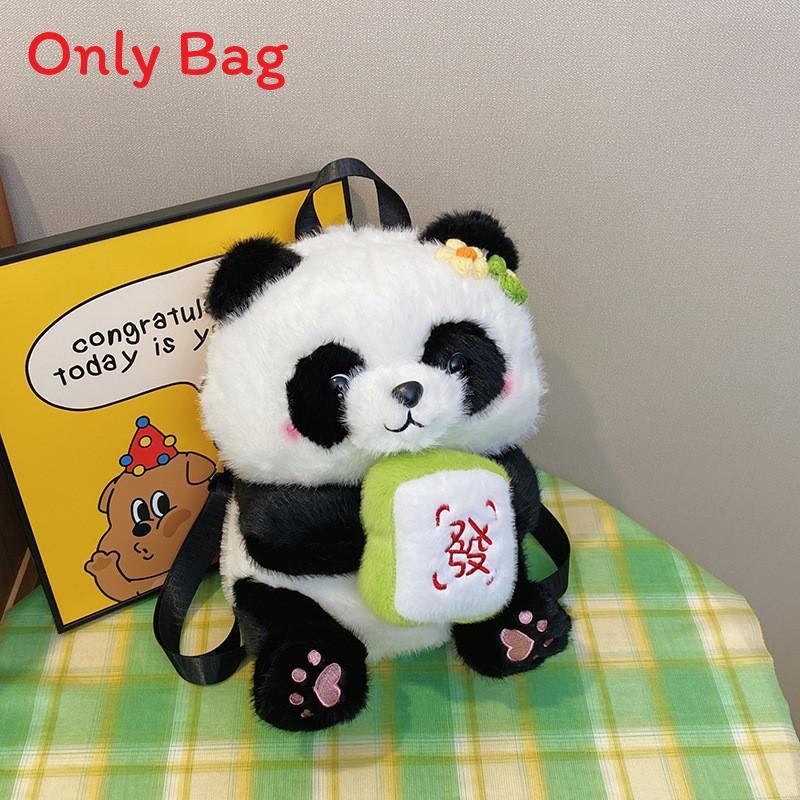 Panda Weicher Plüsch-Rucksack Für Damen Modisches Cartoon-Geschenk Für Teenager Und Studenten