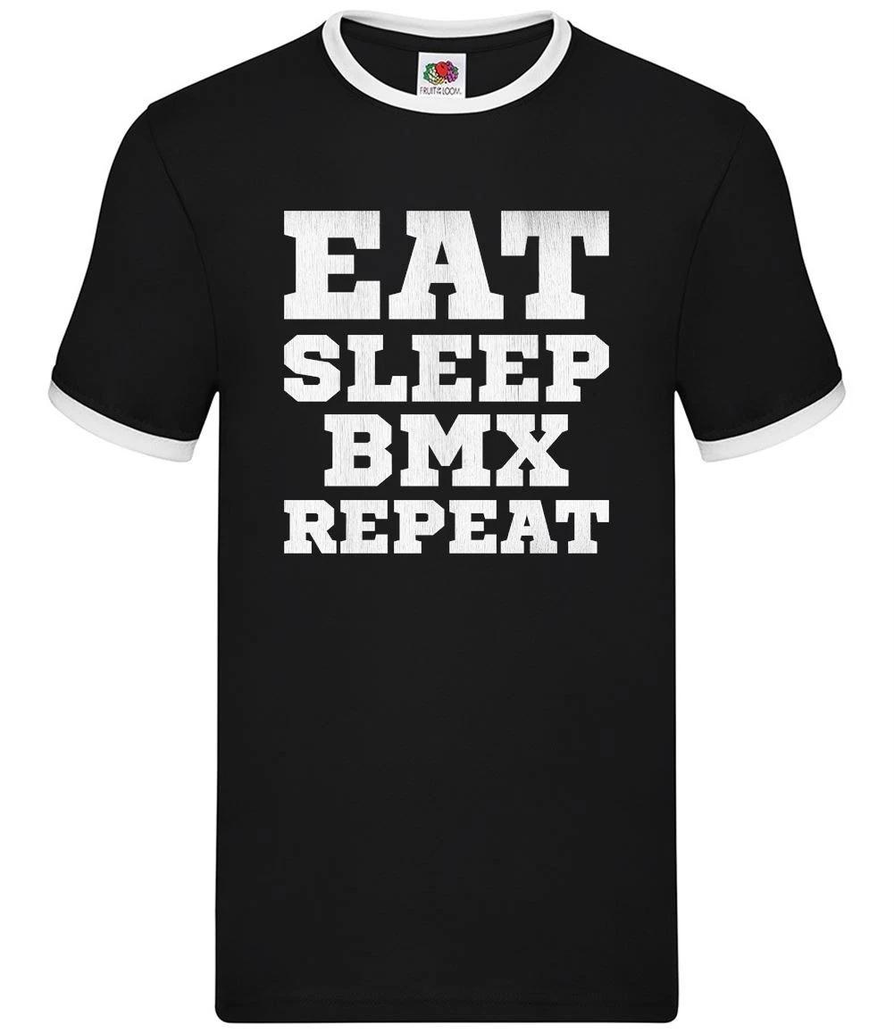 Eat Sleep BMX Repeat - Mens Ringer - rider Cycling Cyclist Biking XL