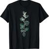 Eucalyptus Branch Botanical Art Graphic Tee Round Neck Short Sleeve Casual Cotton TShirt for Unisex