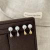 French Freshwater Pearl Smooth Water Drop Stud Earrings Light Luxury Elegant Personality Fashion Trend Versatile Earrings Ears