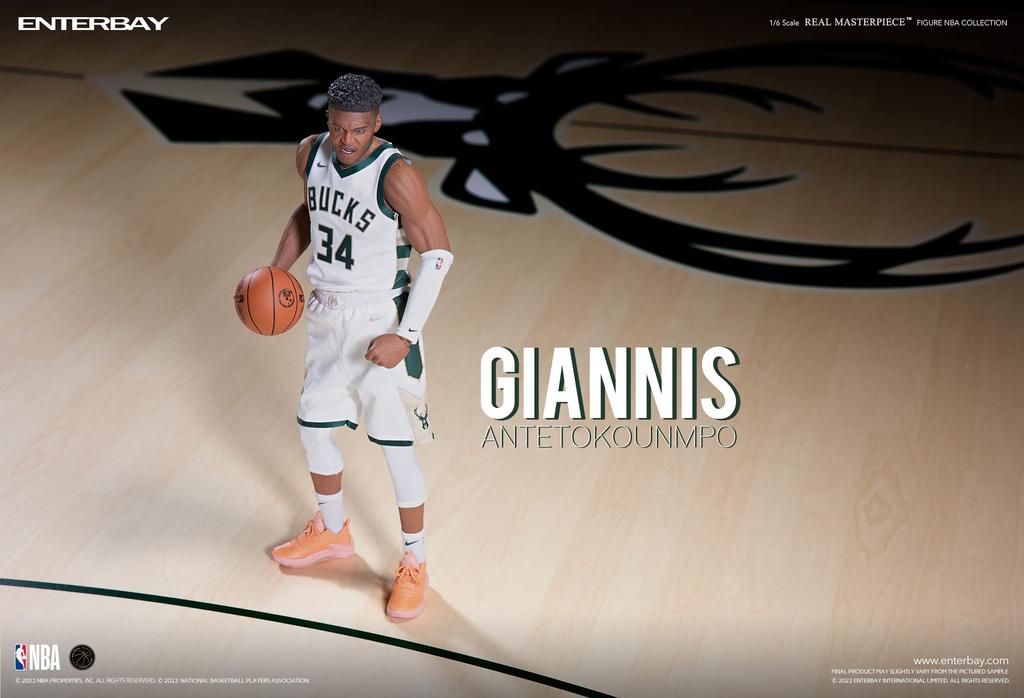 Real Masterpiece NBA Collection Giannis Antetokounmpo Collectible Figure White Large 653407 1/6