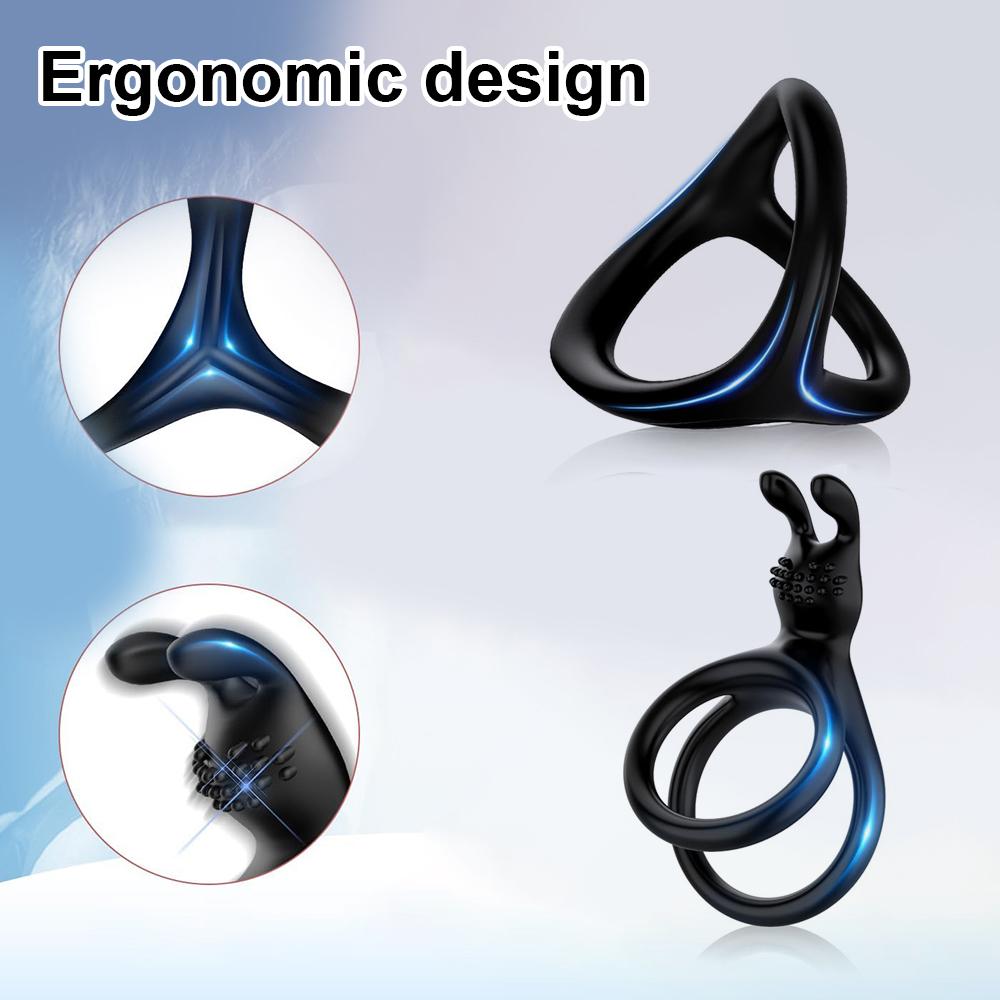 Penis Ring Set for Men Silicone Cock Rings Penis Sleeve for Erection Enhancing Soft Stretchy Male Adult Sex Toys