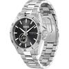 BOSS Troper Schwarz Edelstahl Silber Herren Automatik Uhr 1514202